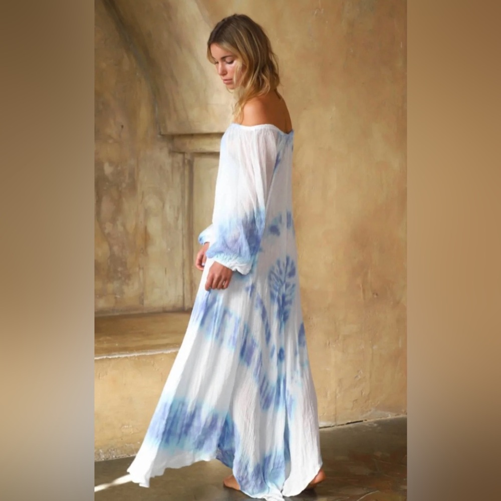 Jen’s Pirate Booty Blue and White Tie-Dye Maxi Dress - Picture 8 of 10